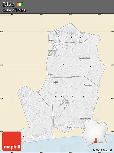 Classic Style Map of Divo, single color outside