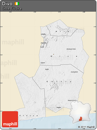 Classic Style Map of Divo, single color outside
