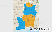 Political Map of Divo, shaded relief outside