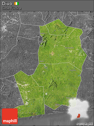 Satellite Map of Divo, desaturated
