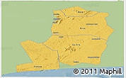 Savanna Style Panoramic Map of Divo, single color outside