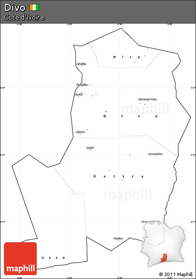Blank Simple Map of Divo, cropped outside