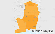 Political Shades Simple Map of Divo, single color outside, borders and labels