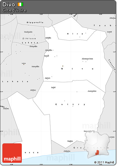 Silver Style Simple Map of Divo