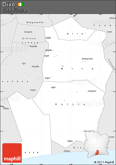 Silver Style Simple Map of Divo