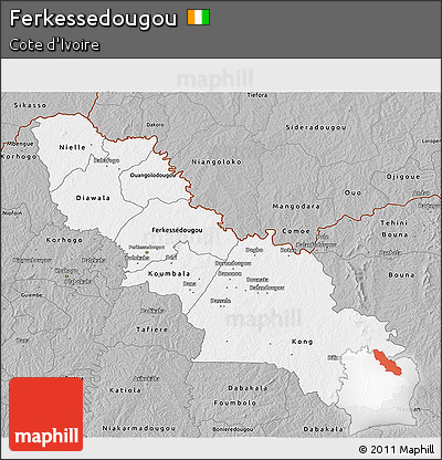 Gray 3D Map of Ferkessedougou