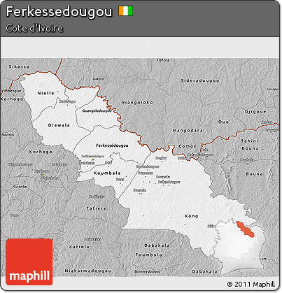Gray 3D Map of Ferkessedougou