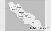 Gray 3D Map of Ferkessedougou, single color outside