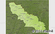 Physical 3D Map of Ferkessedougou, darken