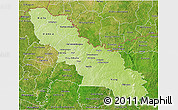 Physical 3D Map of Ferkessedougou, satellite outside