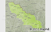 Physical 3D Map of Ferkessedougou, semi-desaturated