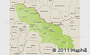 Physical 3D Map of Ferkessedougou, shaded relief outside