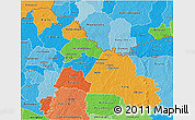 Political 3D Map of Ferkessedougou, political shades outside