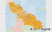Political Shades 3D Map of Ferkessedougou, lighten