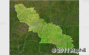 Satellite 3D Map of Ferkessedougou, darken