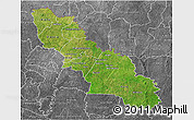 Satellite 3D Map of Ferkessedougou, desaturated