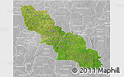 Satellite 3D Map of Ferkessedougou, lighten, desaturated