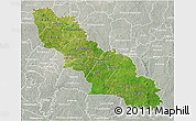 Satellite 3D Map of Ferkessedougou, lighten, semi-desaturated