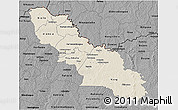 Shaded Relief 3D Map of Ferkessedougou, darken, desaturated