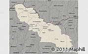 Shaded Relief 3D Map of Ferkessedougou, darken, semi-desaturated