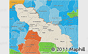 Shaded Relief 3D Map of Ferkessedougou, political shades outside