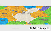 Shaded Relief Panoramic Map of Diawala, political outside
