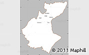 Gray Simple Map of Diawala, cropped outside