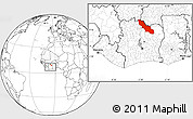 Blank Location Map of Ferkessedougou, within the entire country