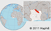 Gray Location Map of Ferkessedougou, highlighted country