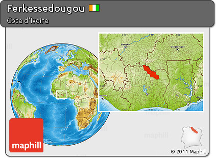 Physical Location Map of Ferkessedougou