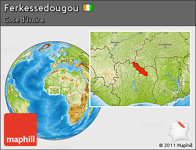 Physical Location Map of Ferkessedougou