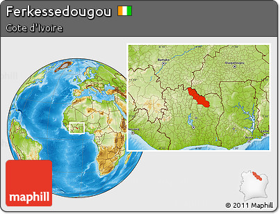 Physical Location Map of Ferkessedougou