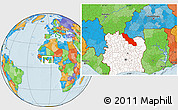 Political Location Map of Ferkessedougou, highlighted country