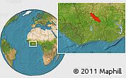 Satellite Location Map of Ferkessedougou, within the entire country