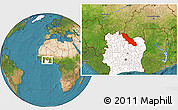 Satellite Location Map of Ferkessedougou, highlighted country