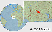 Savanna Style Location Map of Ferkessedougou, hill shading