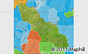 Satellite Map of Ferkessedougou, political shades outside