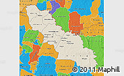 Shaded Relief Map of Ferkessedougou, political outside