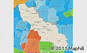 Shaded Relief Map of Ferkessedougou, political shades outside