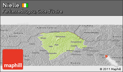 Physical Panoramic Map of Nielle, desaturated