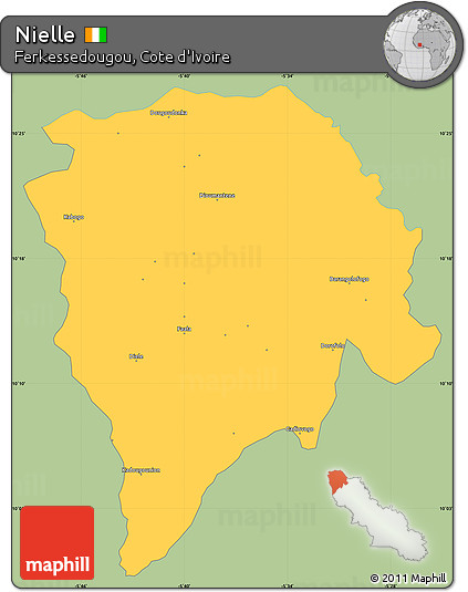 Savanna Style Simple Map of Nielle, single color outside