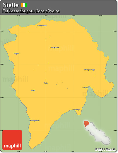 Savanna Style Simple Map of Nielle, single color outside