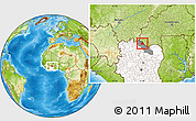 Physical Location Map of Ouangolodougou, highlighted country, highlighted parent region