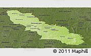 Physical Panoramic Map of Ferkessedougou, darken