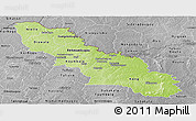 Physical Panoramic Map of Ferkessedougou, desaturated