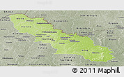 Physical Panoramic Map of Ferkessedougou, semi-desaturated