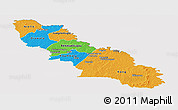 Political Panoramic Map of Ferkessedougou, cropped outside