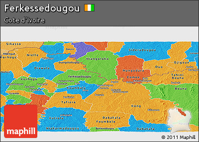 Political Panoramic Map of Ferkessedougou