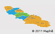 Political Panoramic Map of Ferkessedougou, single color outside