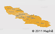 Political Shades Panoramic Map of Ferkessedougou, cropped outside